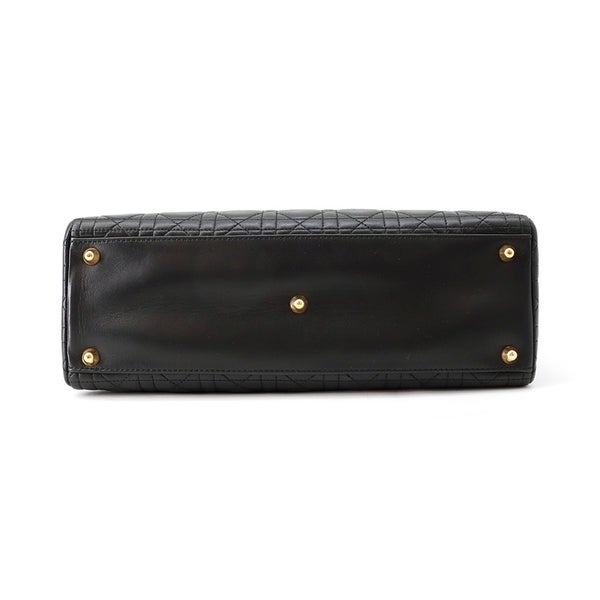 クリスチャン・ディオール ハンドバッグ レディディオール カナージュ ラージ ラムスキン Christian Dior 2way 黒
