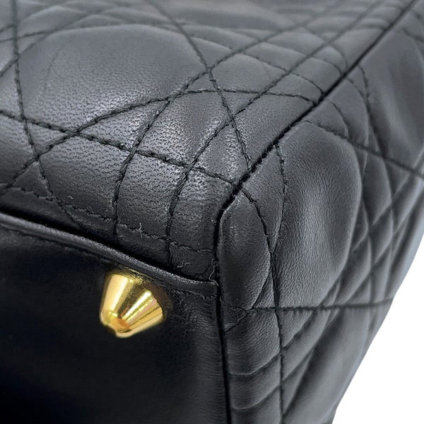 クリスチャン・ディオール ハンドバッグ レディディオール カナージュ ラージ ラムスキン Christian Dior 2way 黒