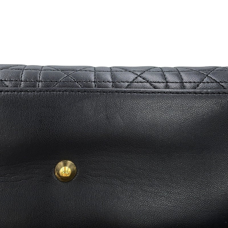クリスチャン・ディオール ハンドバッグ レディディオール カナージュ ラージ ラムスキン Christian Dior 2way 黒