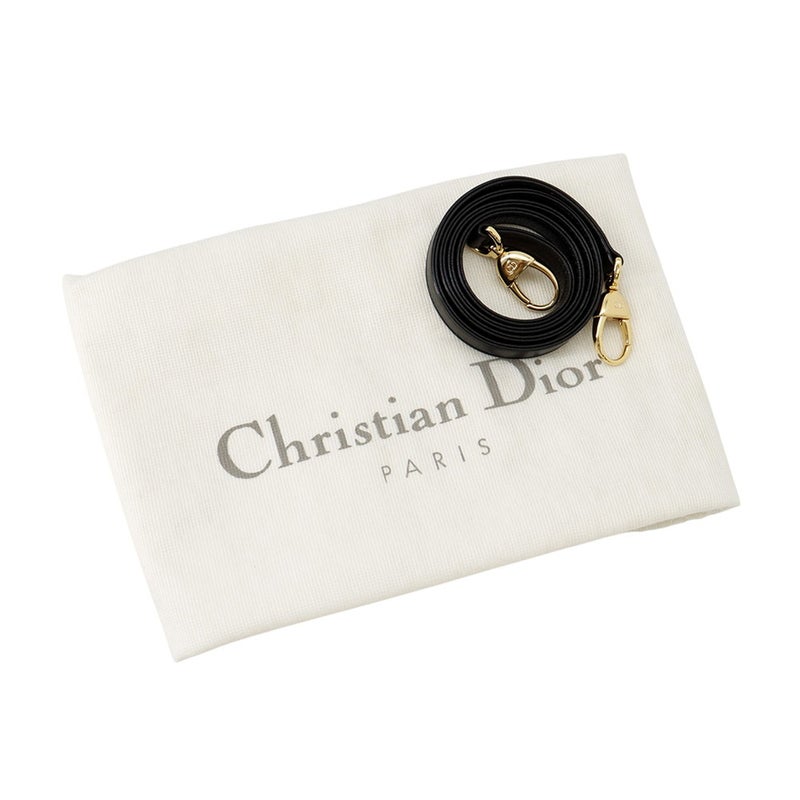 クリスチャン・ディオール ハンドバッグ レディディオール カナージュ ラージ ラムスキン Christian Dior 2way 黒