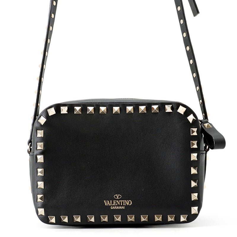 ヴァレンティノ・ガラヴァーニ ショルダーバッグ ロックスタッズ スモール レザー VALENTINO 黒