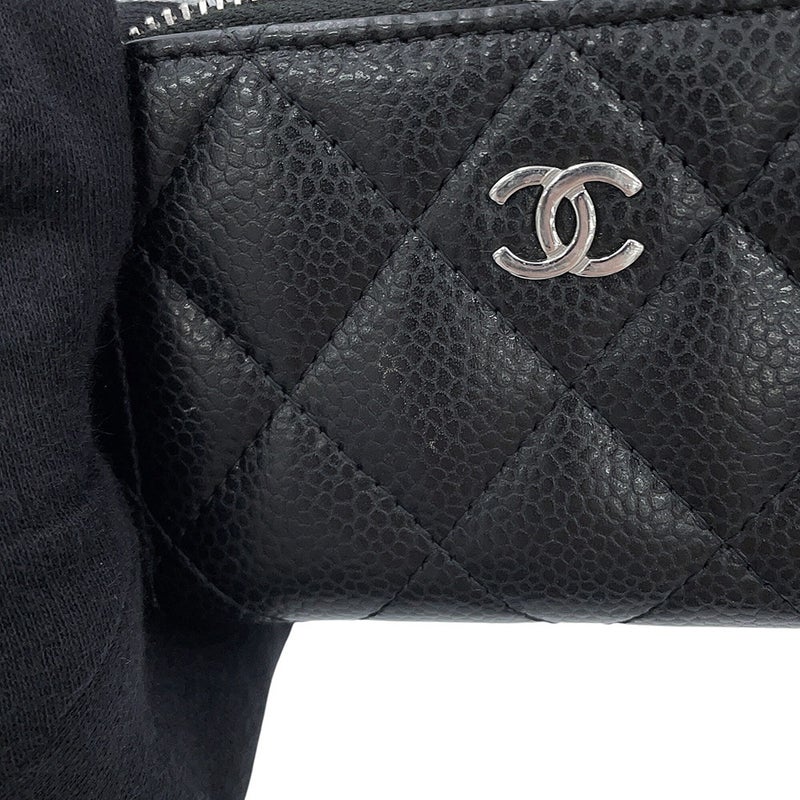シャネル コインケース マトラッセ ココマーク クラシック ジップコインパース キャビアスキン AP0216 CHANEL 小銭入れ 黒