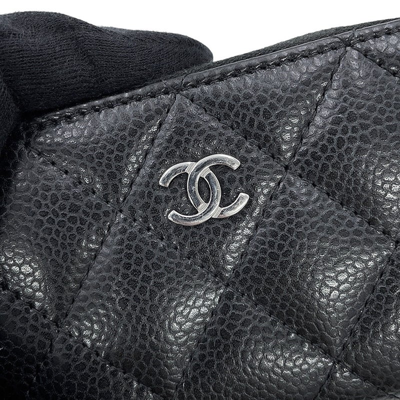 シャネル コインケース マトラッセ ココマーク クラシック ジップコインパース キャビアスキン AP0216 CHANEL 小銭入れ 黒