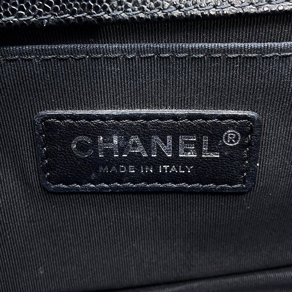シャネル チェーンショルダーバッグ ボーイシャネル スモール マトラッセ ココマーク キャビアスキン A67085 BOY CHANEL 黒