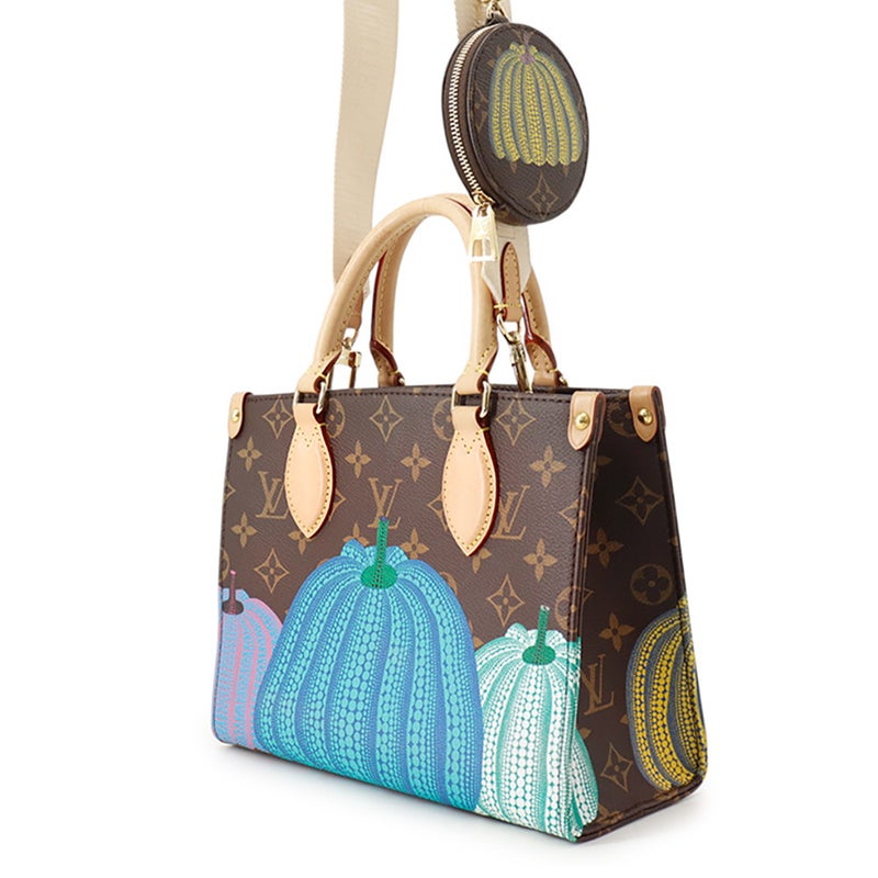 ルイヴィトン ハンドバッグ モノグラム LV×YK オンザゴーPM M46467 LOUIS VUITTON 2way 草間彌生コラボ