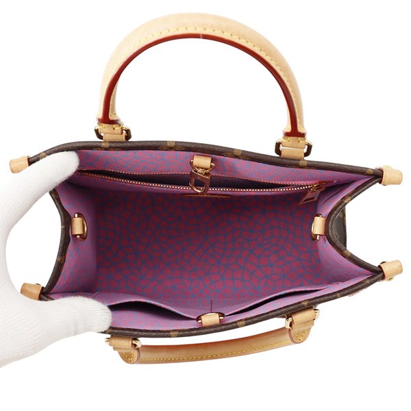 ルイヴィトン ハンドバッグ モノグラム LV×YK オンザゴーPM M46467 LOUIS VUITTON 2way 草間彌生コラボ