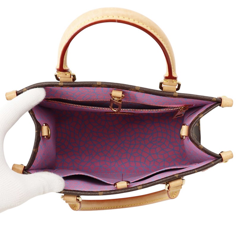 ルイヴィトン ハンドバッグ モノグラム LV×YK オンザゴーPM M46467 LOUIS VUITTON 2way 草間彌生コラボ