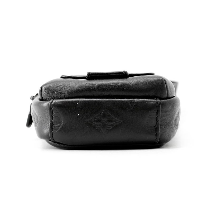 ルイヴィトン ショルダーバッグ モノグラム・シャドウ ダブル・フォンポーチ M81323 LOUIS VUITTON ブラック 黒