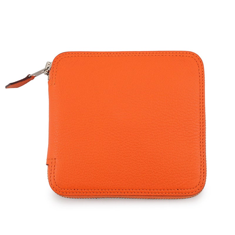 エルメス エコバッグ シルキーポップ オレンジ/マルチカラー/シルバー金具 ブッフルスキッパー/シルク □L刻印 HERMES 折りたたみ式