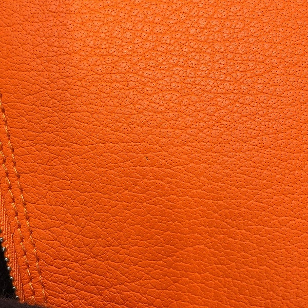 エルメス エコバッグ シルキーポップ オレンジ/マルチカラー/シルバー金具 ブッフルスキッパー/シルク □L刻印 HERMES 折りたたみ式