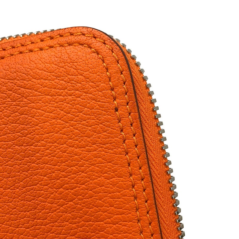 エルメス エコバッグ シルキーポップ オレンジ/マルチカラー/シルバー金具 ブッフルスキッパー/シルク □L刻印 HERMES 折りたたみ式