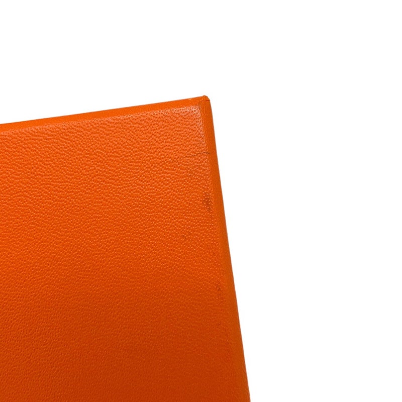 エルメス エコバッグ シルキーポップ オレンジ/マルチカラー/シルバー金具 ブッフルスキッパー/シルク □L刻印 HERMES 折りたたみ式