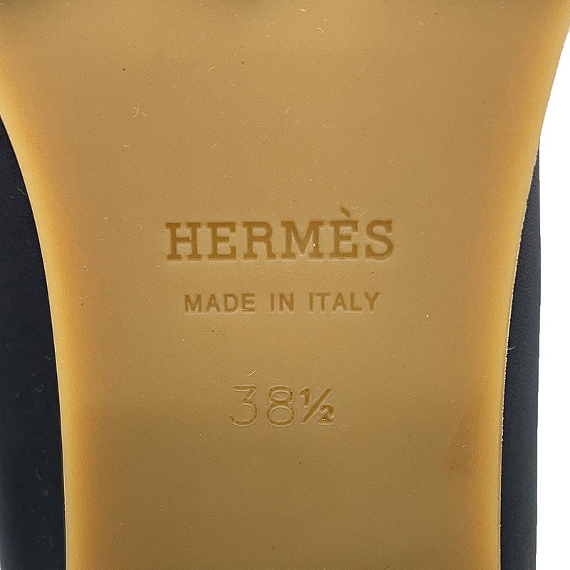 エルメス フォック60 パンプス レザー レディースサイズ38 1/2 HERMES 靴 黒 ローファー
