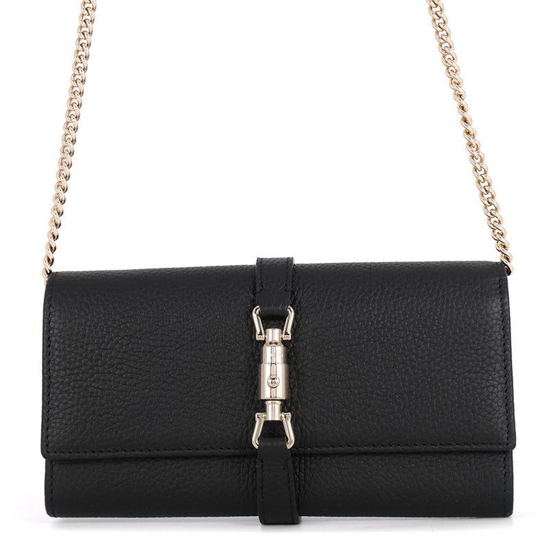 グッチ チェーンウォレット ジャッキー 1961 レザー 652681 GUCCI 財布 黒