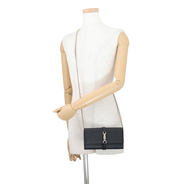 グッチ チェーンウォレット ジャッキー 1961 レザー 652681 GUCCI 財布 黒