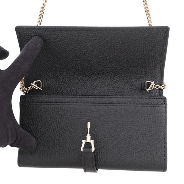 グッチ チェーンウォレット ジャッキー 1961 レザー 652681 GUCCI 財布 黒