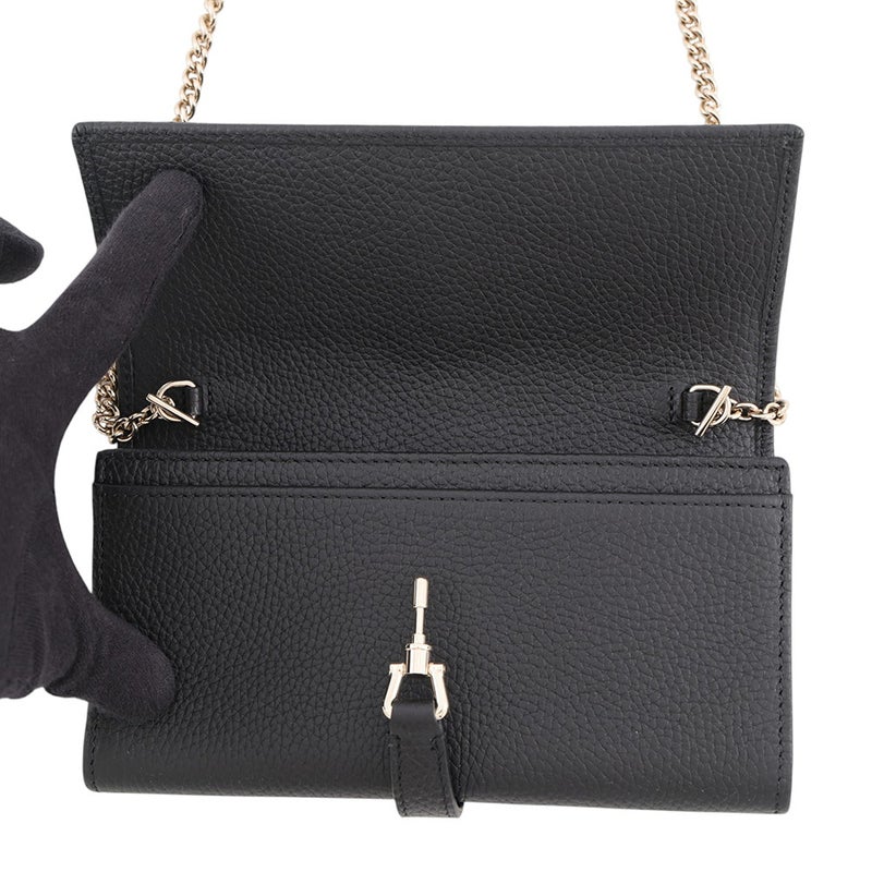 グッチ チェーンウォレット ジャッキー 1961 レザー 652681 GUCCI 財布 黒