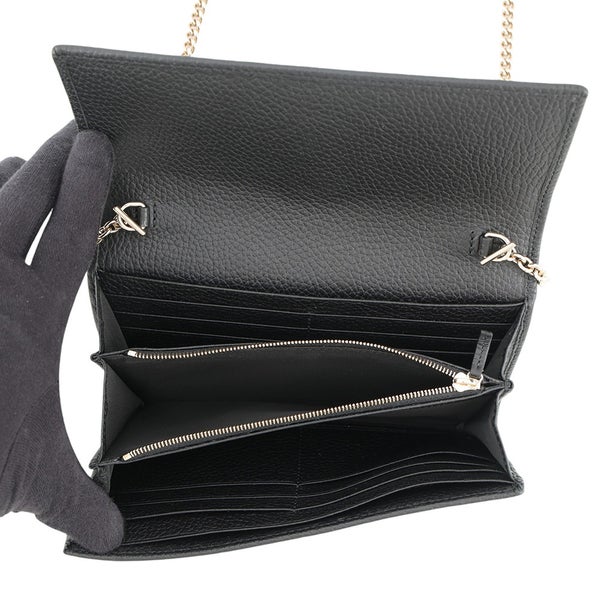 グッチ チェーンウォレット ジャッキー 1961 レザー 652681 GUCCI 財布 黒