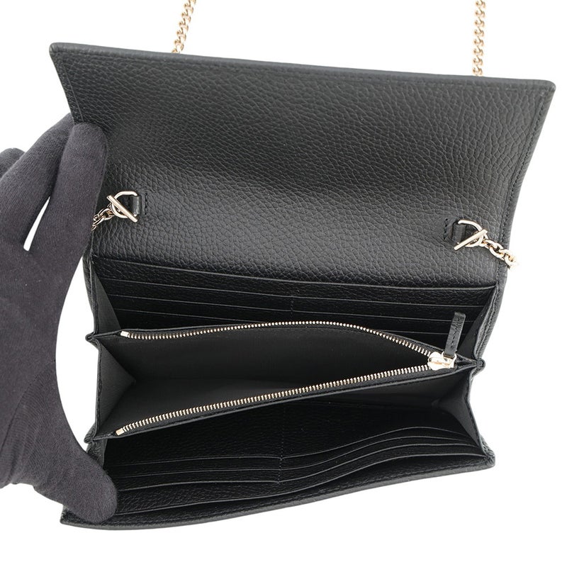 グッチ チェーンウォレット ジャッキー 1961 レザー 652681 GUCCI 財布 黒