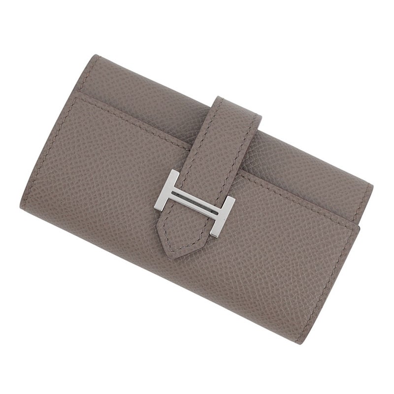 エルメス 4連キーケース ベアン エタン/シルバー金具 エプソン □Q刻印 HERMES