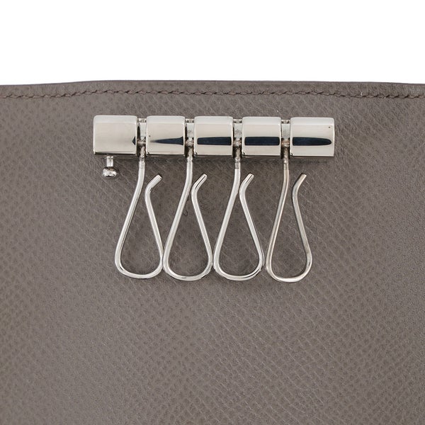 エルメス 4連キーケース ベアン エタン/シルバー金具 エプソン □Q刻印 HERMES