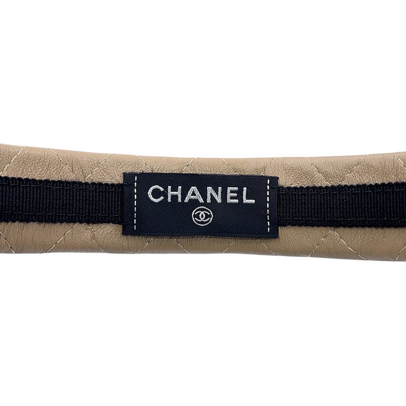 シャネル カチューシャ マトラッセ ココマーク ラムスキン 26C AAB849 CHANEL ヘアアクセサリー