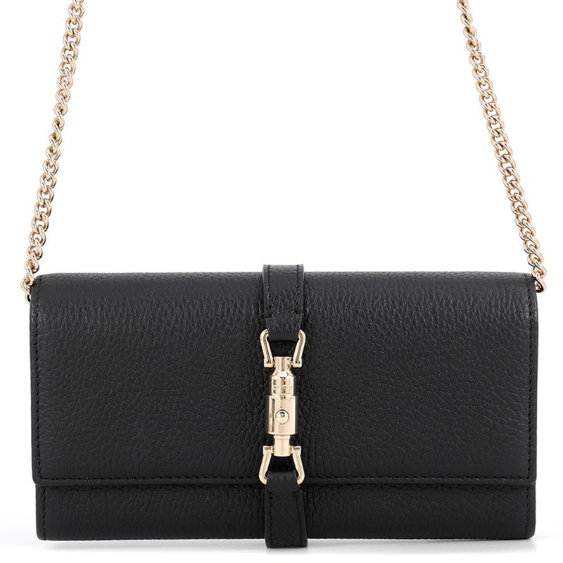 グッチ チェーンウォレット ジャッキー 1961 レザー 652681 GUCCI 財布 黒