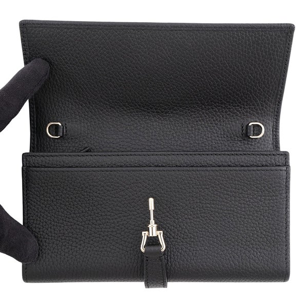 グッチ チェーンウォレット ジャッキー 1961 レザー 652681 GUCCI 財布 黒