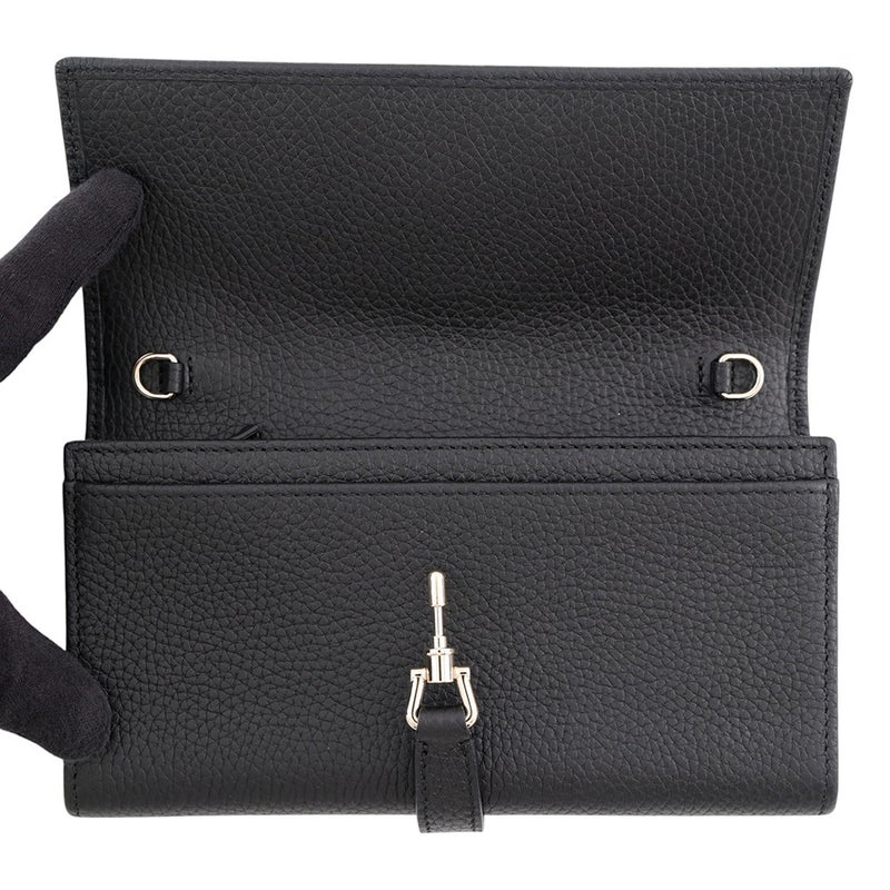 グッチ チェーンウォレット ジャッキー 1961 レザー 652681 GUCCI 財布 黒