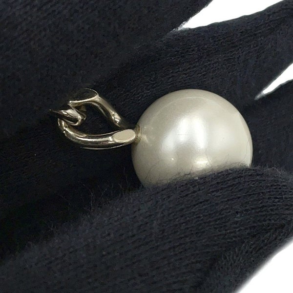 シャネル チェーンショルダーバッグ マトラッセ ココマーク ラウンド フェイクパール ベロア CHANEL 黒