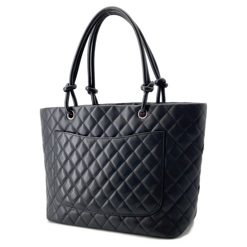 シャネル トートバッグ カンボンライン ラージトート ココマーク レザー A25169 CHANEL 黒