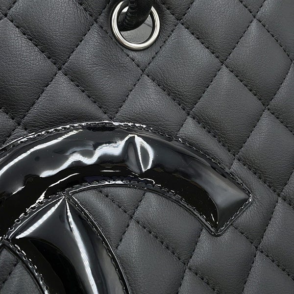 シャネル トートバッグ カンボンライン ラージトート ココマーク レザー A25169 CHANEL 黒