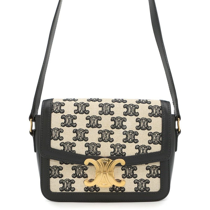 セリーヌ ショルダーバッグ ティーン トリオンフ キャンバス 188882 CELINE 黒
