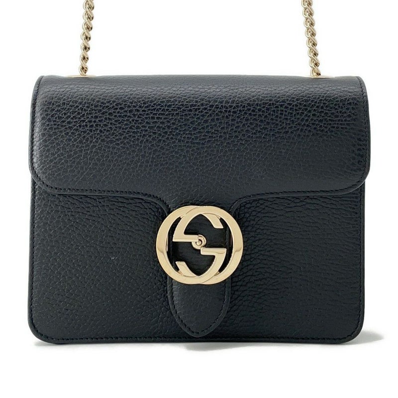 グッチ チェーンショルダーバッグ インターロッキングG 510304 GUCCI アウトレット品 黒