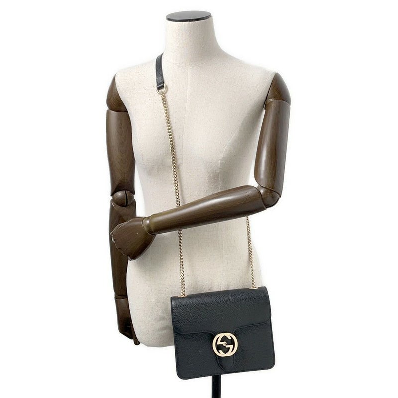 グッチ チェーンショルダーバッグ インターロッキングG 510304 GUCCI アウトレット品 黒