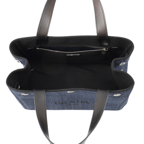 プラダ ハンドバッグ ロゴ デニム 1BG311 PRADA 2way 黒
