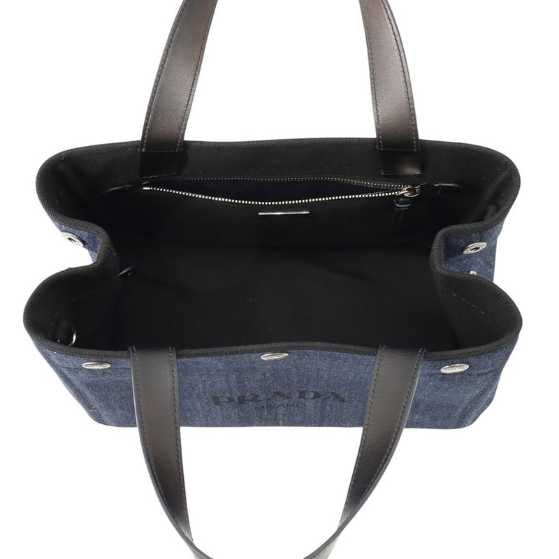 プラダ ハンドバッグ ロゴ デニム 1BG311 PRADA 2way 黒