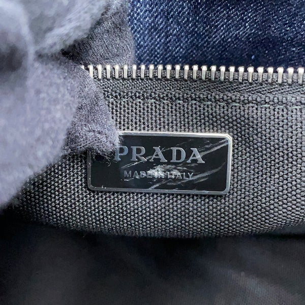 プラダ ハンドバッグ ロゴ デニム 1BG311 PRADA 2way 黒