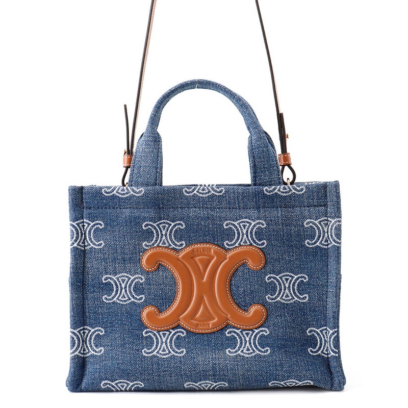 セリーヌ ハンドバッグ トリオンフ カバ タイス スモール キャンバス レザー 199162 CELINE 2way