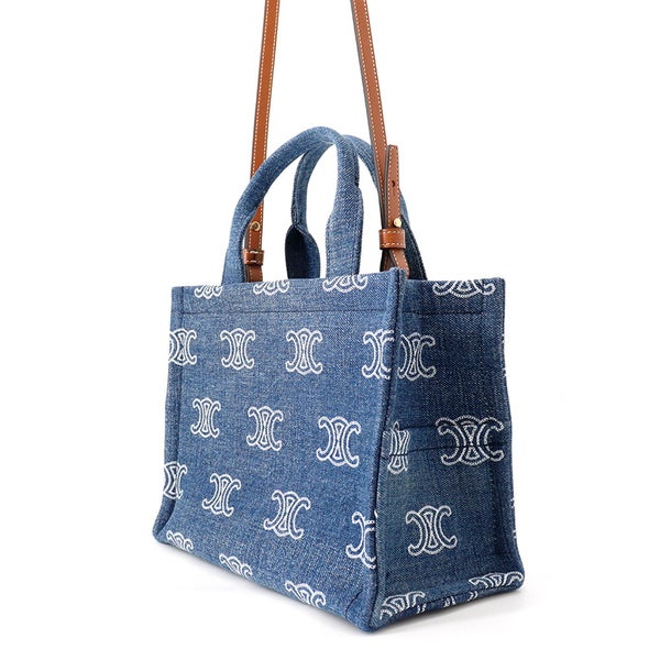 セリーヌ ハンドバッグ トリオンフ カバ タイス スモール キャンバス レザー 199162 CELINE 2way