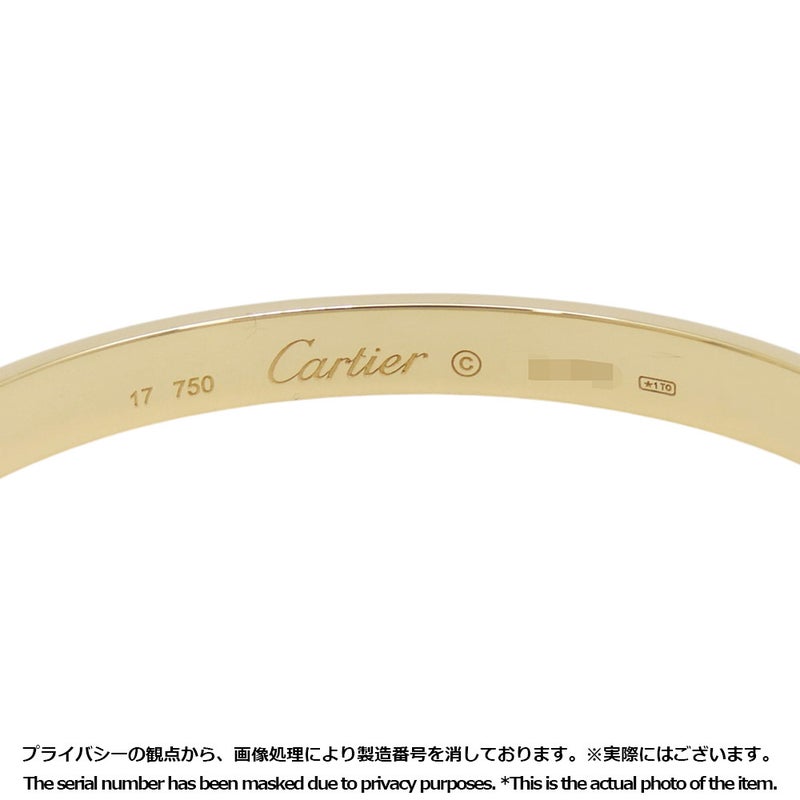 カルティエ ブレスレット ラブブレス クラシックモデル K18YGイエローゴールド サイズ17 LOVEブレスレット バングル 中古