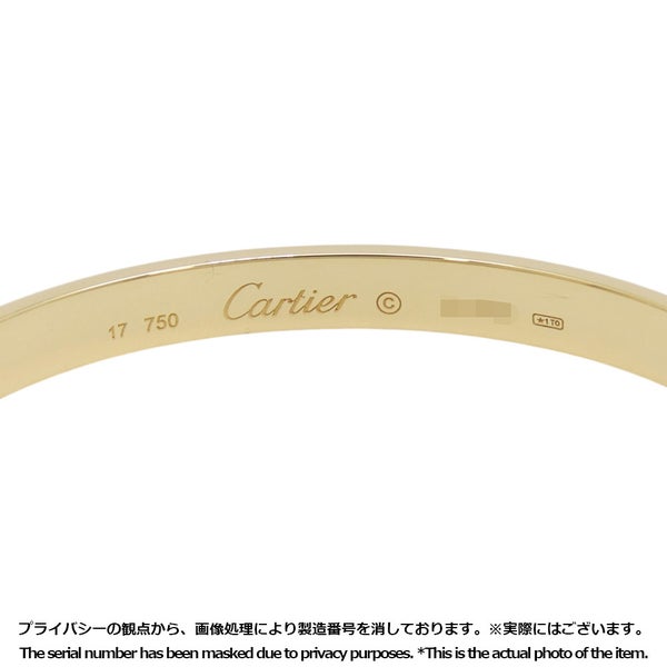 カルティエ ブレスレット ラブブレス クラシックモデル K18YGイエローゴールド サイズ17 LOVEブレスレット バングル 中古