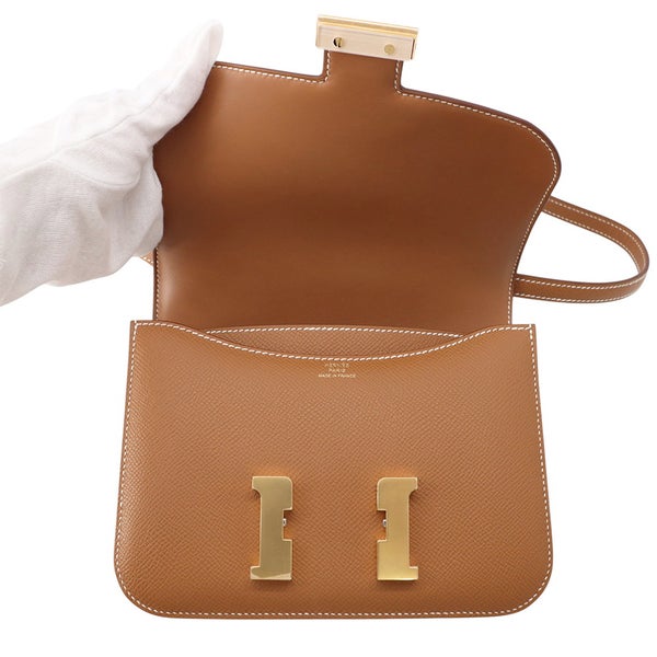 エルメス ショルダーバッグ ミニ コンスタンス3 ミロワール ゴールド/ゴールド金具 エプソン G刻印 HERMES Constance
