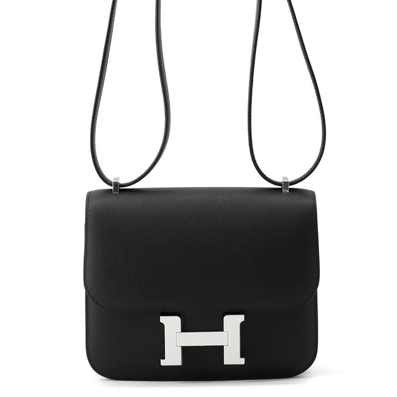 エルメス ショルダーバッグ ミニ コンスタンス3 ミロワール ブラック/シルバー金具 エプソン G刻印 HERMES Constance 黒