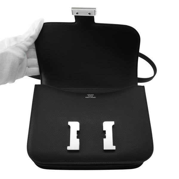 エルメス ショルダーバッグ ミニ コンスタンス3 ミロワール ブラック/シルバー金具 エプソン G刻印 HERMES Constance 黒