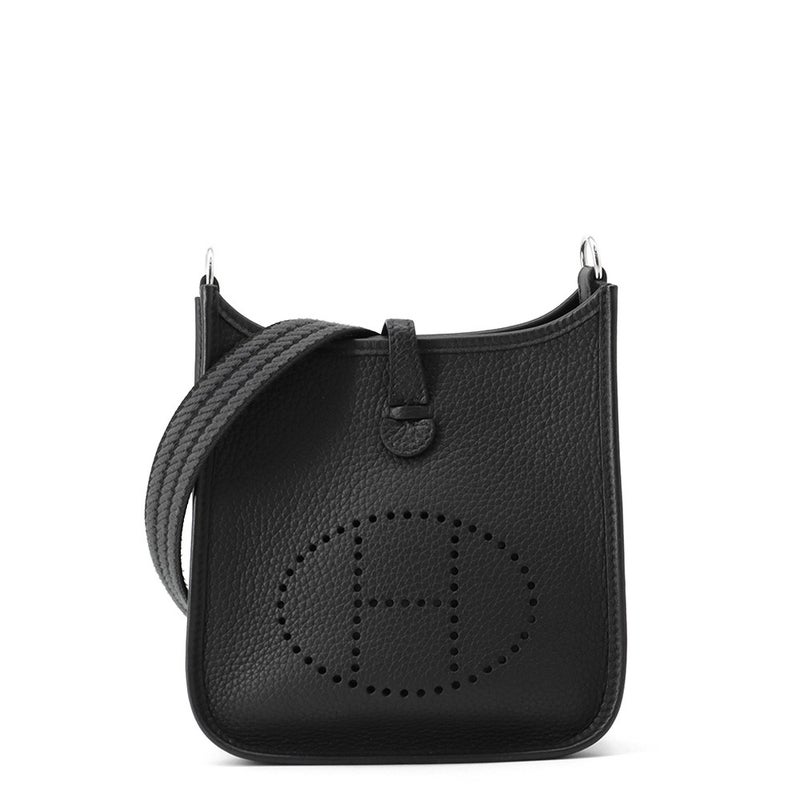 エルメス エブリンTPM アマゾン サングル コルダージュ ブラック/グリミスティ/シルバー金具 トリヨンクレマンス W刻印 黒