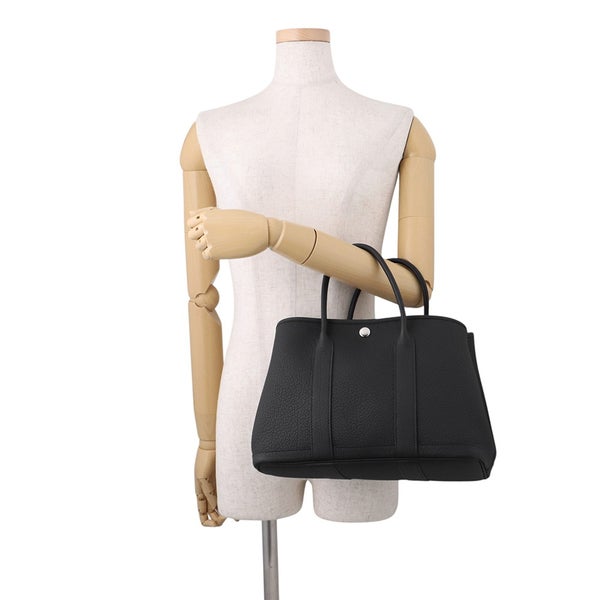 エルメス トートバッグ ガーデンパーティTPM ブラック/シルバー金具 ネゴンダ B刻印 HERMES 黒