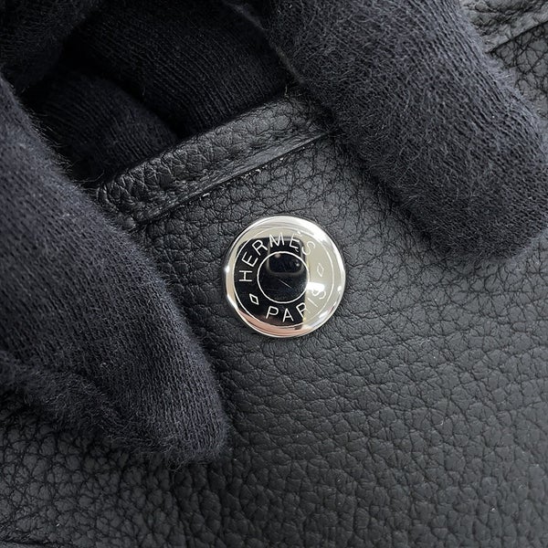 エルメス トートバッグ ガーデンパーティTPM ブラック/シルバー金具 ネゴンダ B刻印 HERMES 黒