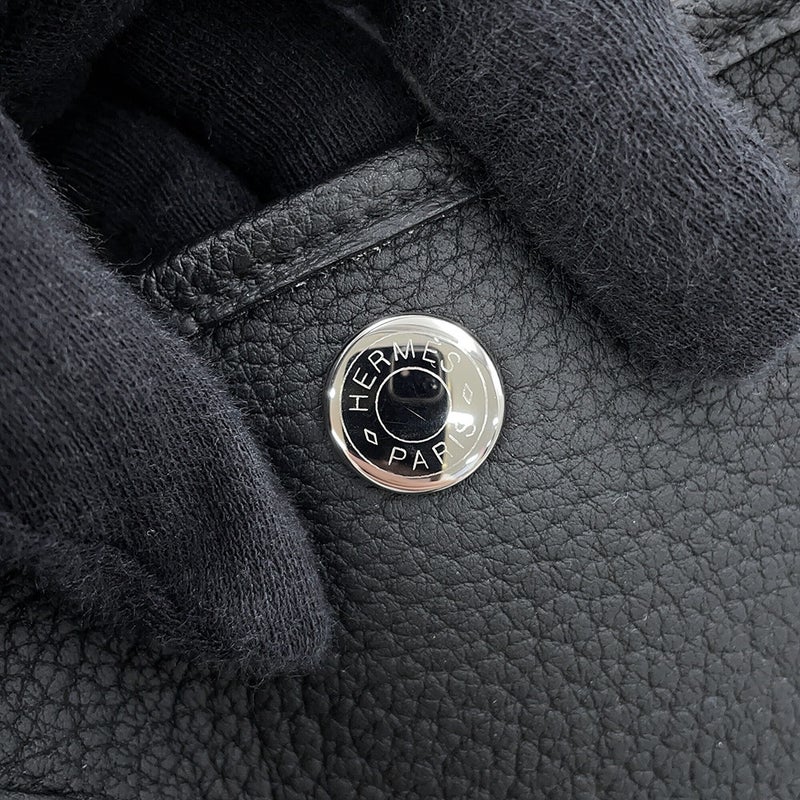 エルメス トートバッグ ガーデンパーティTPM ブラック/シルバー金具 ネゴンダ B刻印 HERMES 黒