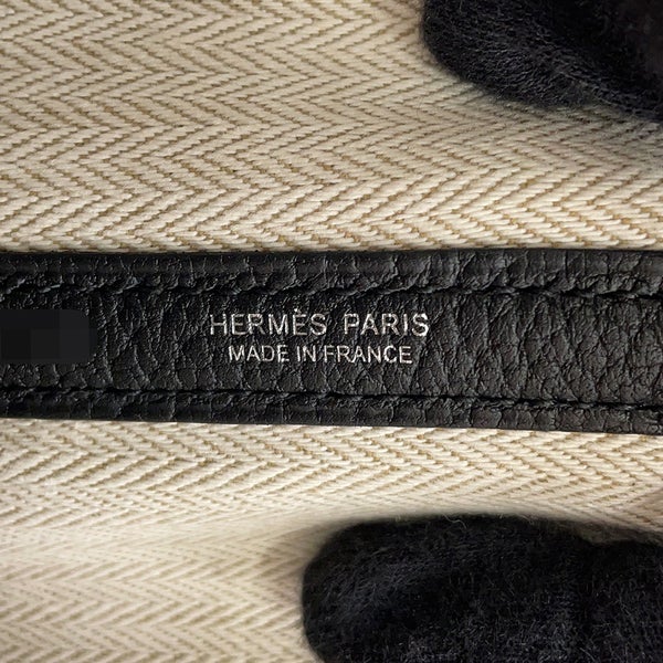 エルメス トートバッグ ガーデンパーティTPM ブラック/シルバー金具 ネゴンダ B刻印 HERMES 黒